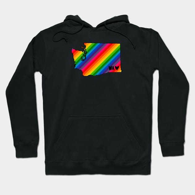 USA States: Washington (rainbow) Hoodie by LetsOverThinkIt